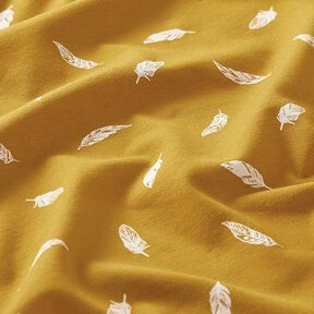 Jersey coton Plumes – moutarde, 