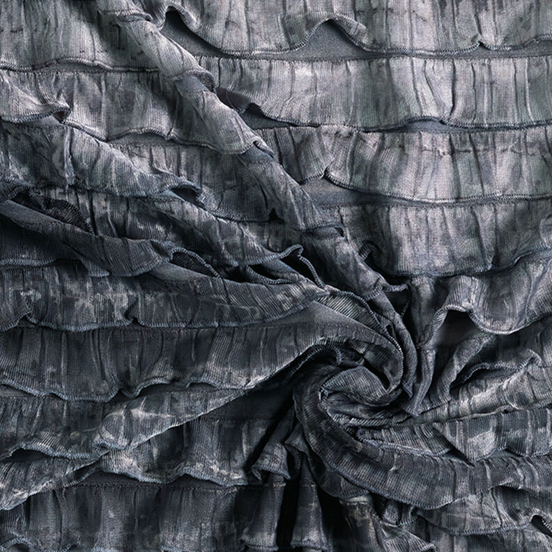 Jersey ruché Rayures horizontales en batik – gris clair,  image number 3