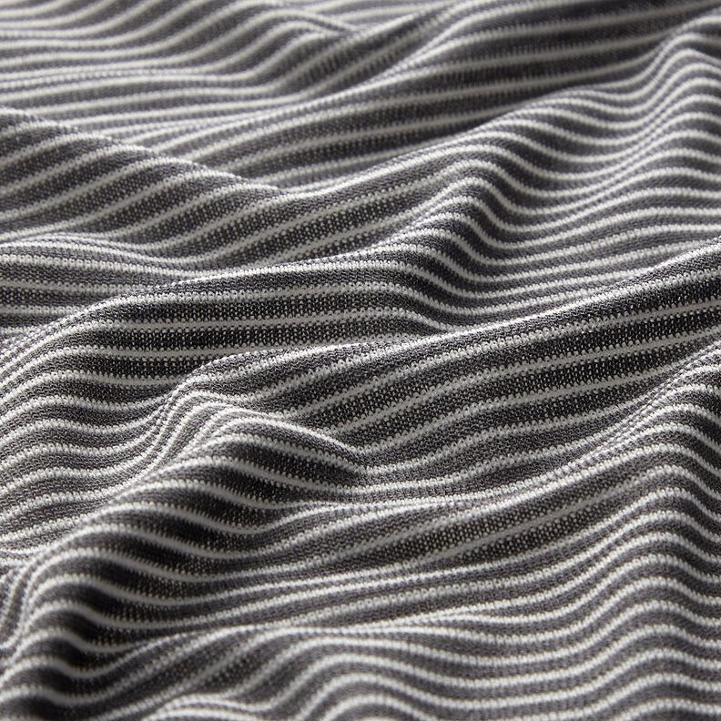 Tricot fin rayures étroites – argent ancien/blanc,  image number 2