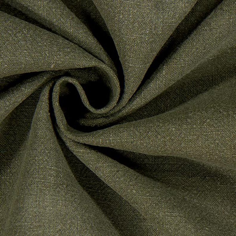 Tissu de Ramie–Mix stonewashed, qualité lourde – olive foncé,  image number 2