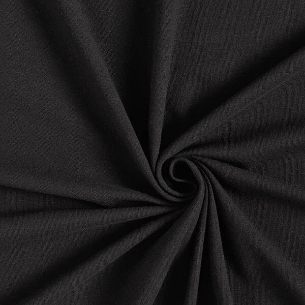 Jersey mélange coton lin uni – noir,  image number 1