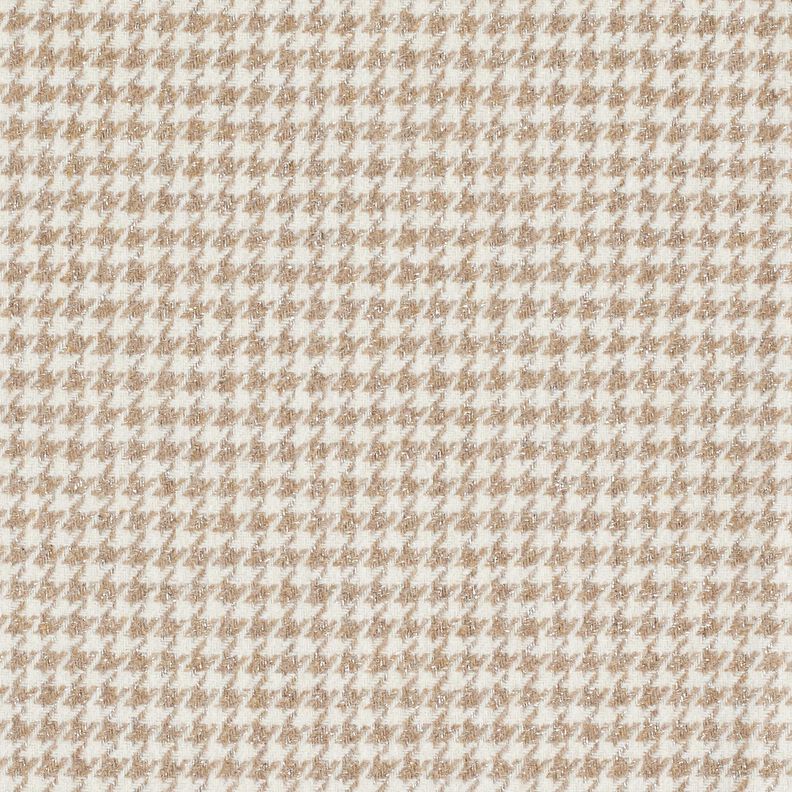 Tissu pour manteau Mélange de laine Motif pied-de-poule pailleté – mocca/écru, image number 1
