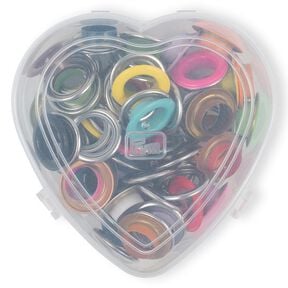 Œillets avec disques, boîte en forme de cœur [14 mm] | Prym – rouge, 