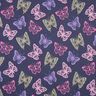 Jersey coton Papillons scintillants – bleu noir,  thumbnail number 1