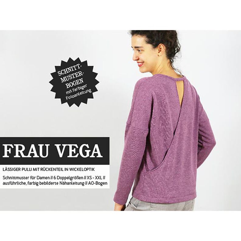 FRAU VEGA - Pull décontracté dans le dos style portefeuille, Studio Schnittreif  | XS -  XXL,  image number 1