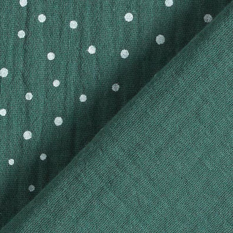 Tissu double gaze de coton Petits points – vert foncé/blanc,  image number 4