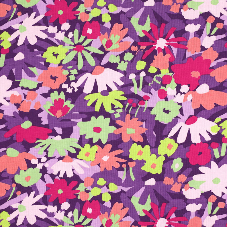 GOTS Jersey coton Pop Blossom | Nerida Hansen – aubergine,  image number 1