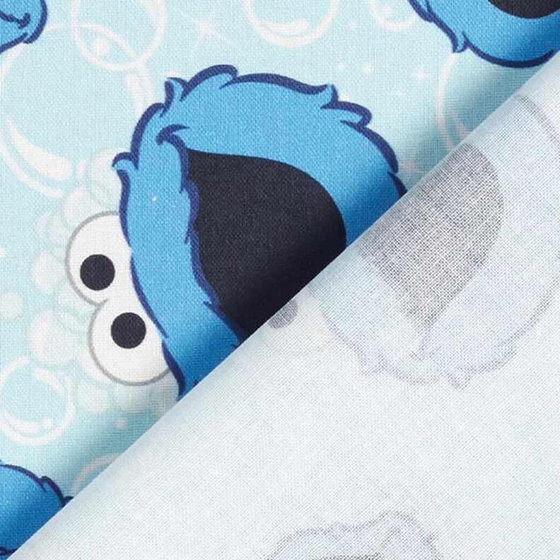 Tissu de décoration Cretonne Cookie Monster | CPLG – bleu bébé/bleu roi,  image number 4