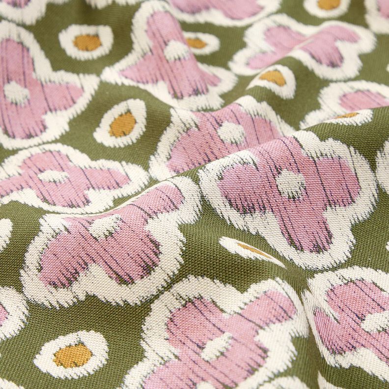 Tissu de décoration Canvas Aspect broderie – pin/vieux rose clair,  image number 2