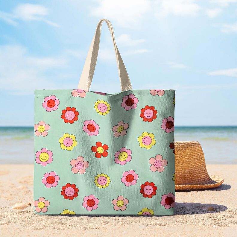 Coton enduit Fleurs joyeuses | Poppy Fabrics – menthe/jaune citron,  image number 9