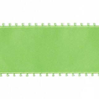Bande de satin Bordure picot - vert pomme, 