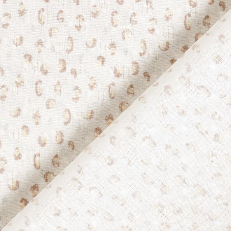 Batiste de coton fin Imprimé léopard ajouré en dobby – blanc/anémone,  image number 4