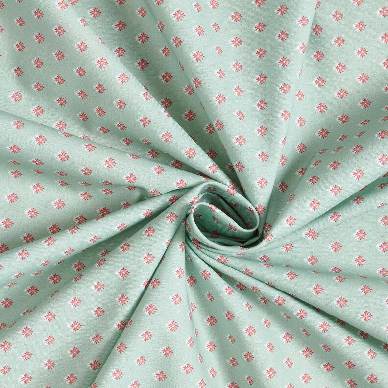 Tissu en coton Popeline Mini pointes – menthe clair/vieux rose foncé, image number 3