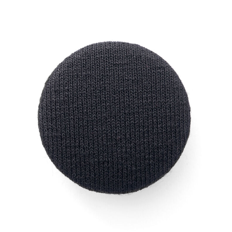 Bouton recouvert, Jersey viscose moyen – noir,  image number 1