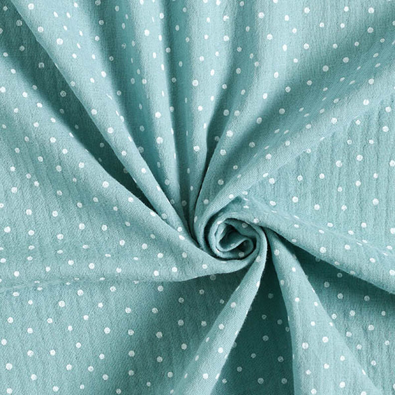 Tissu double gaze de coton Petits points – bleu pigeon,  image number 3