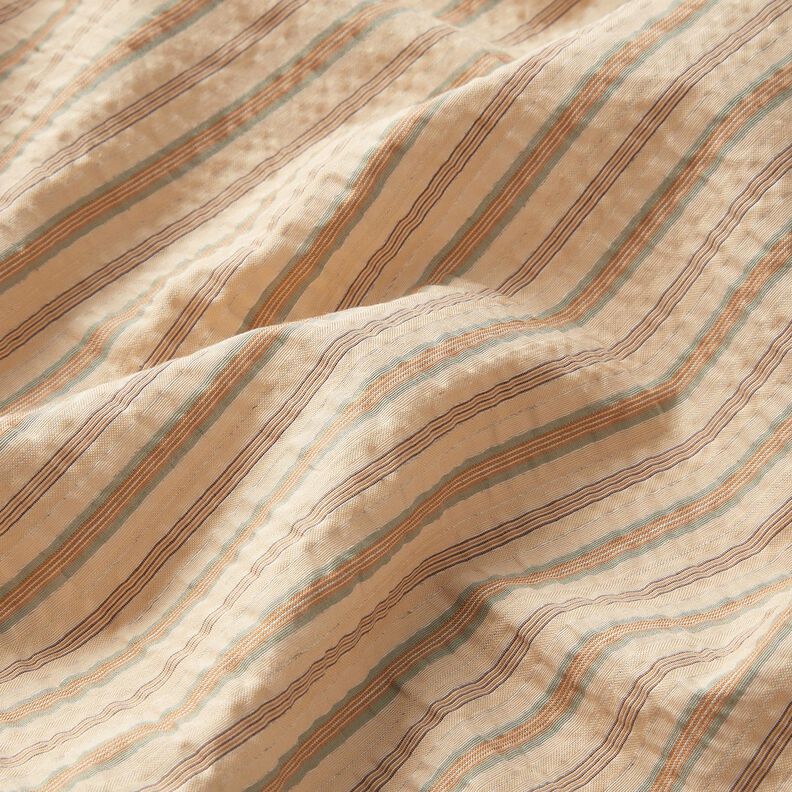Tissu de coton à rayures écrasées – amande,  image number 2
