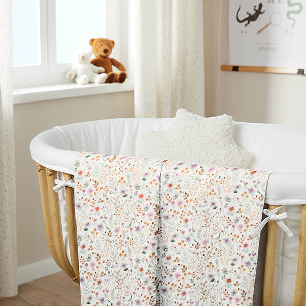 Tissu double gaze de coton Prairie fleurie multicolore Impression numérique – écru,  image number 6