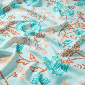 Viscose Voile Fleurs Tiffany – turquoise clair, 