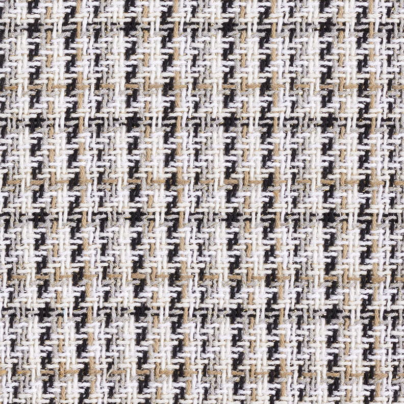 Tissu brut pour manteau Carreaux à fil scintillant – blanc/beige, image number 1
