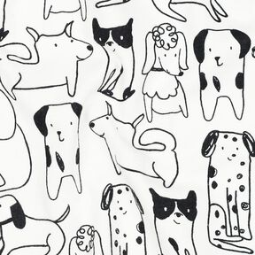 Flanelle coton Chiens | Poppy Fabrics – blanc/noir, 