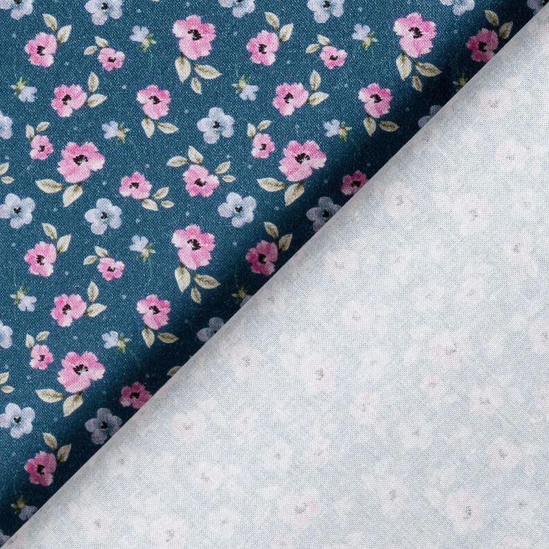 Tissu en coton Popeline feine Blüten – bleu/violet pastel,  image number 4