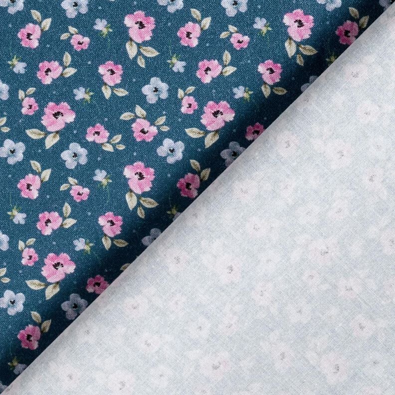 Tissu en coton Popeline feine Blüten – bleu/violet pastel, image number 4