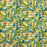 Coton enduit zarte Blätter – sapin bleu/jaune curry,  thumbnail number 1