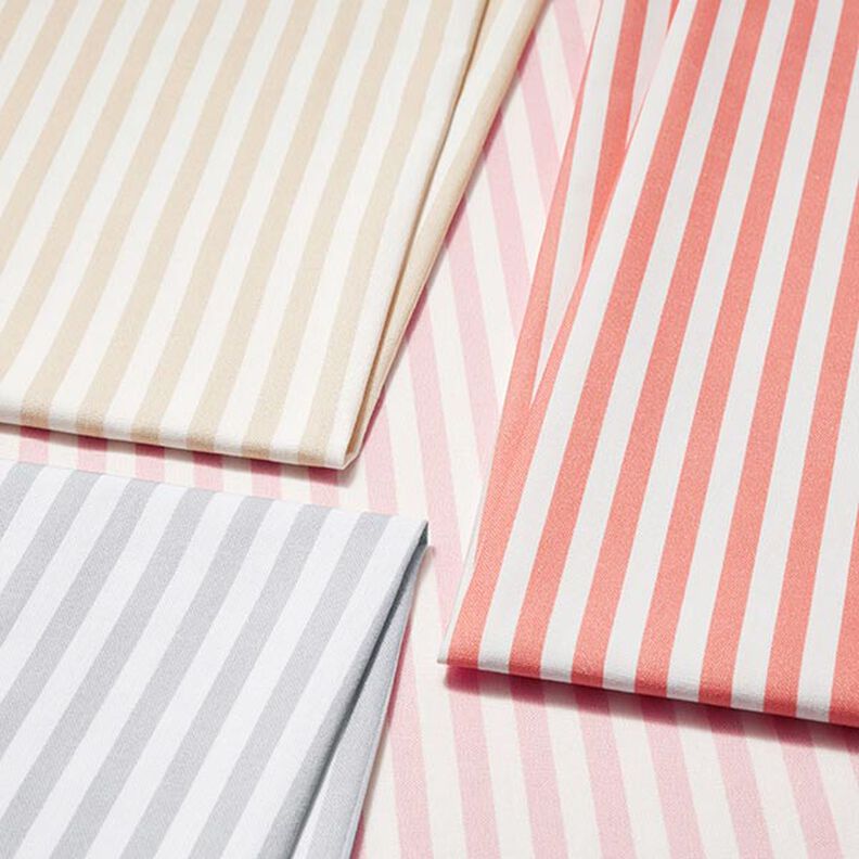 Tissu de décoration Semi-panama rayures verticales – rosé/blanc,  image number 5