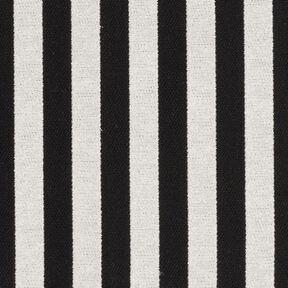 Tissu de décoration Jacquard Larges rayures – ivoire/noir, 
