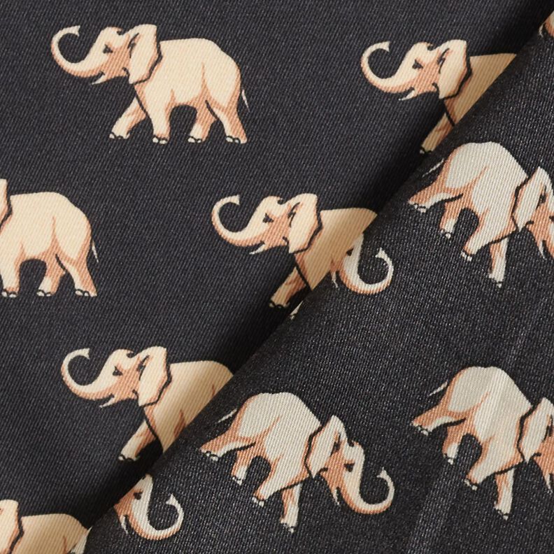 Tissu pour chemisier Éléphants – noir,  image number 4