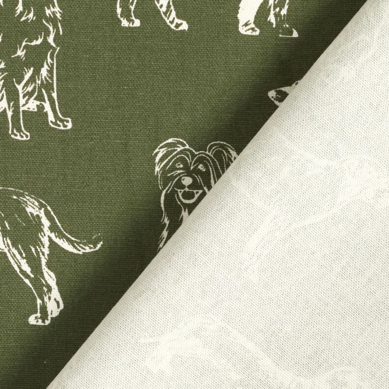 Tissu de décoration Canvas Chiens – pin foncé/crème, image number 4