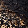 French Terry Sweat d’été Tissu bordure ornements dorés | Glitzerpüppi – noir/or ancien,  thumbnail number 2