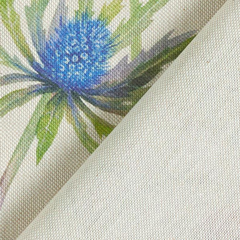 Tissu de décoration Semi-panama Chardons – pin/nature, image number 4