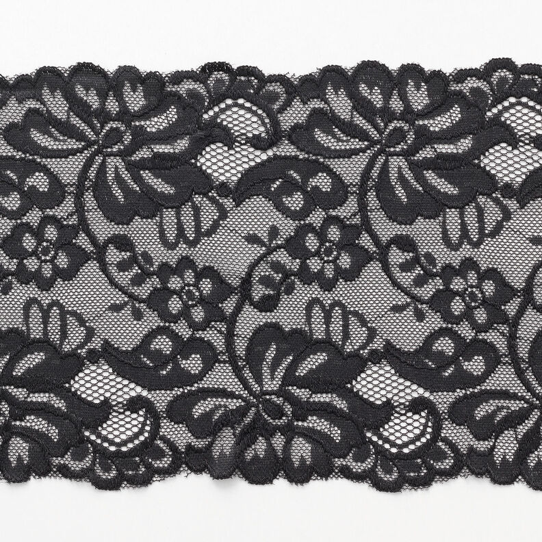 Dentelle élastique [150 mm] – noir,  image number 1