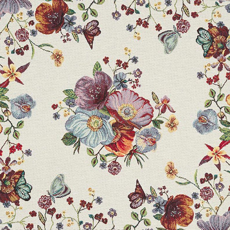 Tissu de décoration pièce Gobelin Fleurs – beige,  image number 1