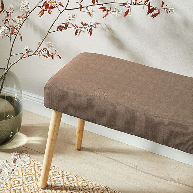 Tissu de revêtement Velours milleraies – beige foncé,  image number 6