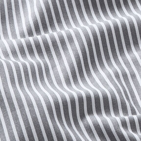 Popeline coton Rayures – gris/blanc, 