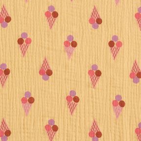 Tissu double gaze de coton Glace – jaune vanille, 