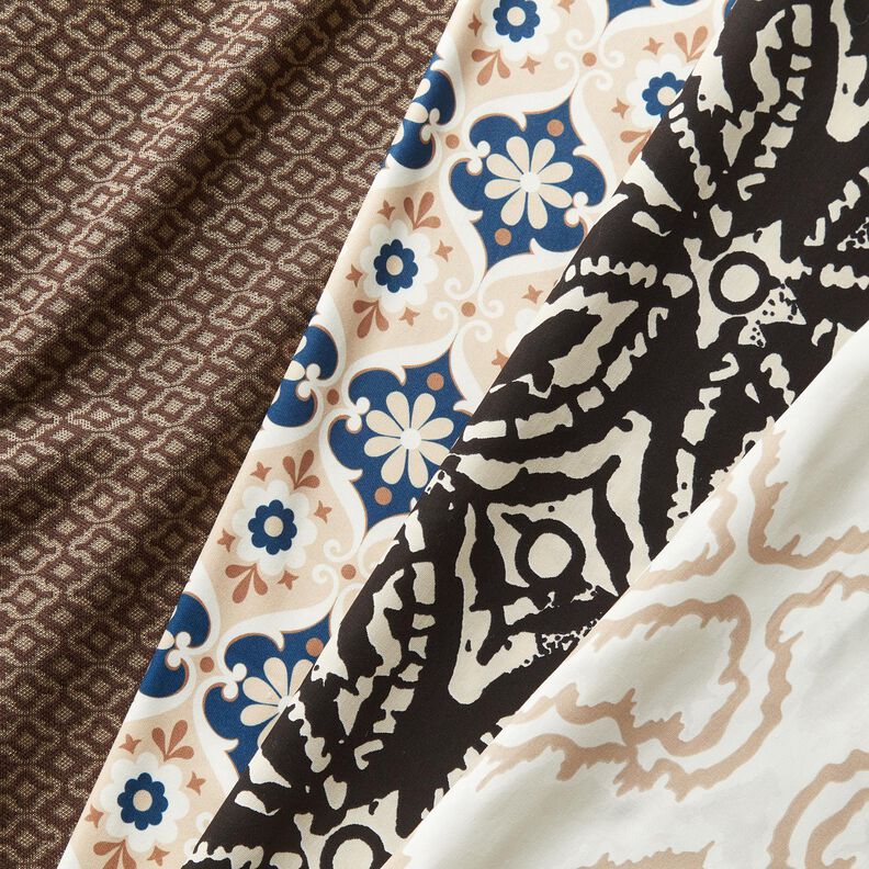 Tissu en coton avec zigzags – beige/beige foncé, image number 6