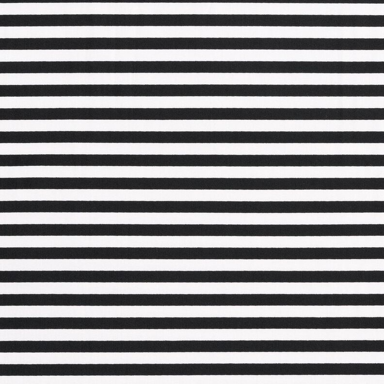 Tissu pour maillot de bain à fines rayures – noir/blanc,  image number 1