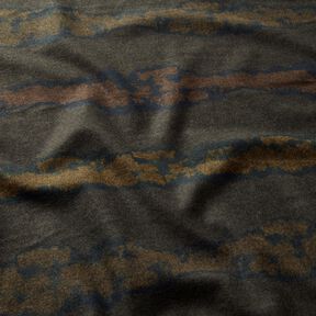 Jersey romanite tissu gratté avec lignes d’eau – marron foncé/noir, 