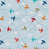 Popeline coton Avions dans le ciel – bleu clair,  thumbnail number 1
