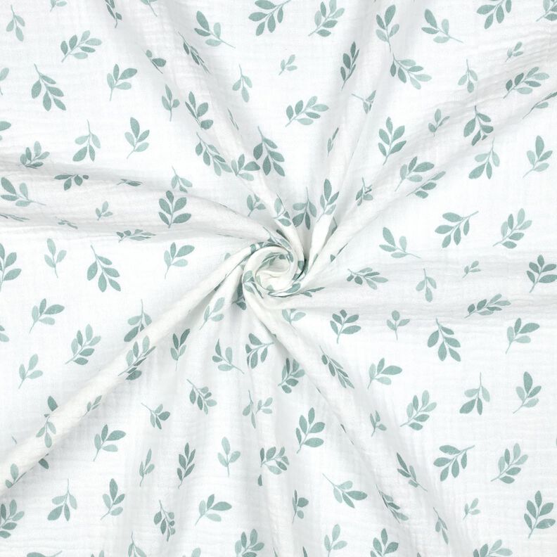 Tissu double gaze de coton Branches | Poppy Fabrics – blanc/roseau,  image number 3