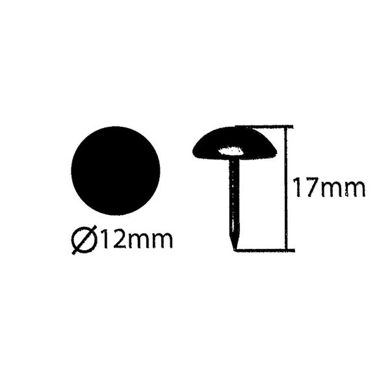clous tapissier [ 17 mm | 50 Stk.] - anthracite/ vieil or métallique,  image number 3