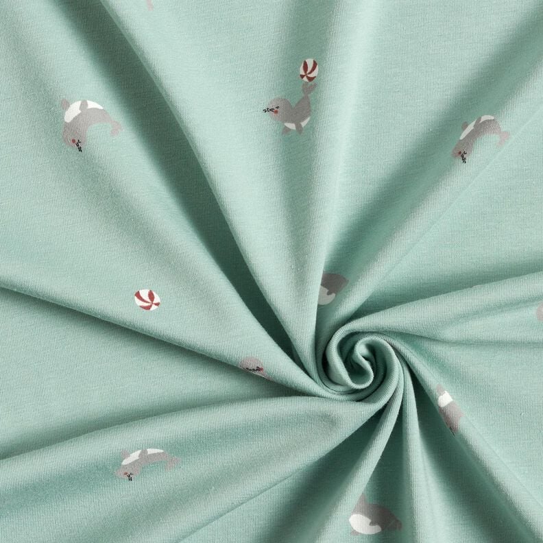 Jersey coton Phoques acrobatiques &ndash; bleu clair,  image number 3