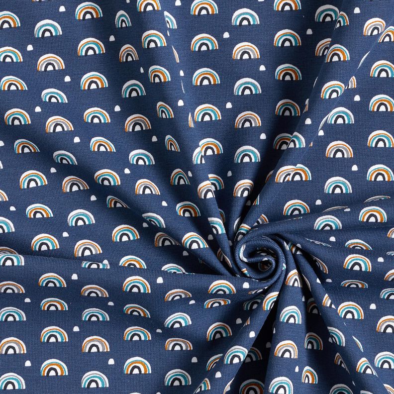 Jersey coton Petits arcs-en-ciel – indigo, image number 3