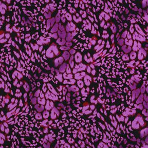 Viscose stretch impression numérique léopard – noir/lilas rouge, 