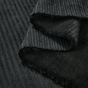 Velours côtelé avec envers fausse fourrure – noir, 