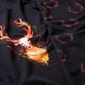 French Terry Panel Cerf de flammes | Glitzerpüppi – noir/orange,  thumbnail number 2