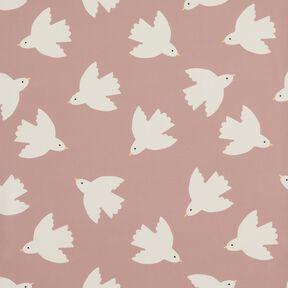 Tissu pour veste de pluie Oiseaux Impression numérique – vieux rose clair, 
